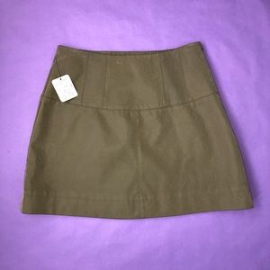 NWT Super Cute Olive Green Faux Leather Mini Skirt